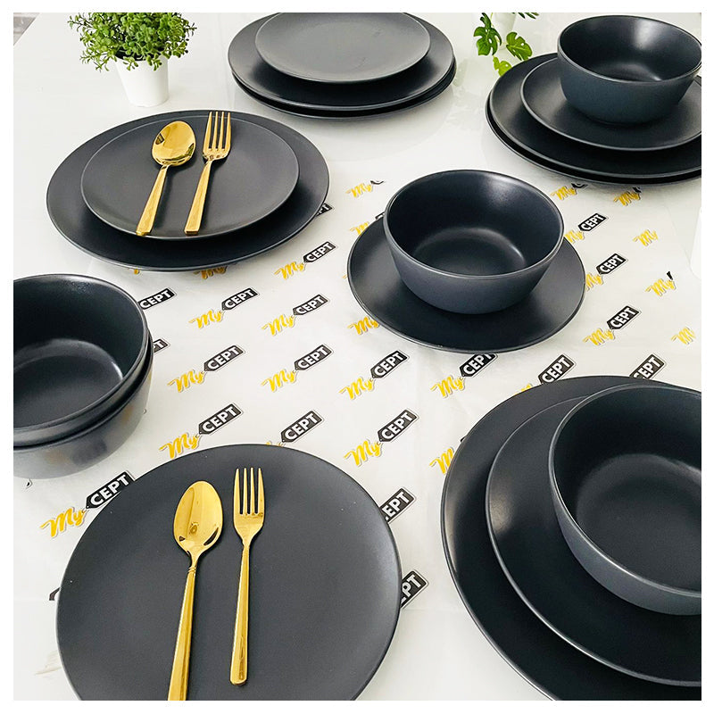 24-Pc Dinner Set - Black
